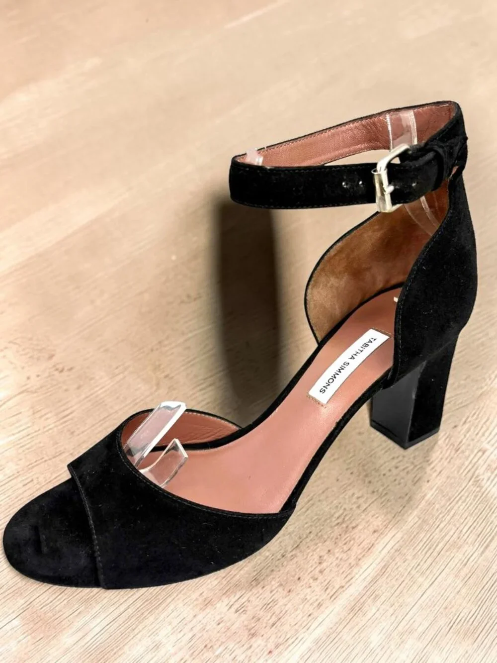Tabitha Simmons Jerry Black Kid Suede Heeled Sandal‎